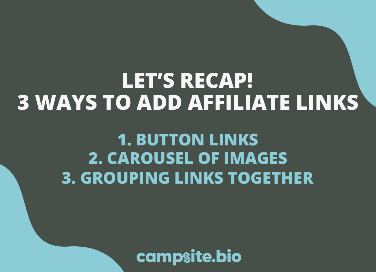 Let's recap! 3 ways to add affiliate links.